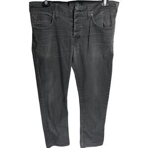 Dylan George Jeans Men Size 36 Gray Mid Rise Button Fly Made USA MISSING BUTTON